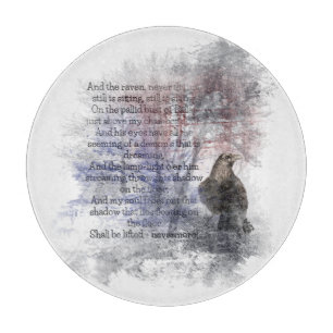Edgar Allen Poe Rabenvogel Halloween "des Raben" Schneidebrett