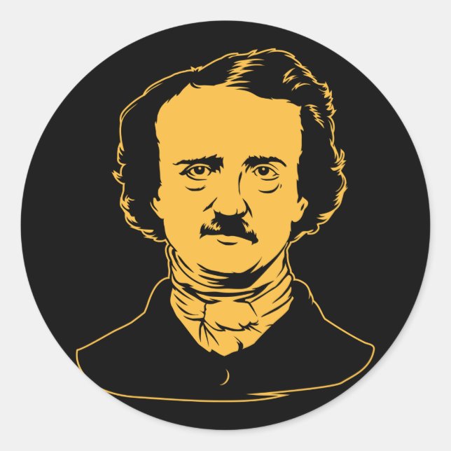 Edgar Allen Poe Raven Runder Aufkleber (Vorderseite)