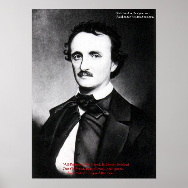 Edgar Allen Poe "Religion ist Weisheit Zitat Gesch Poster (Vorne)