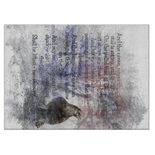 Edgar Allen Poe The Raven Halloween Gedicht Art Schneidebrett