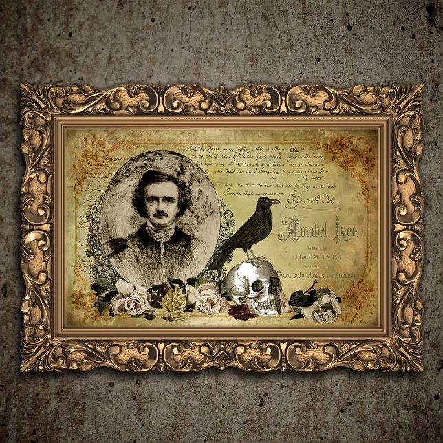Edgar Allen Poe Viktorianisch Halloween Collage Seidenpapier (Von Creator hochgeladen)