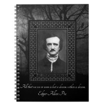 Edgar Allen Poe Zitat Creepy Forest Black/Grau