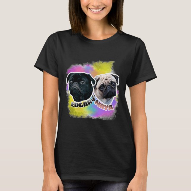 Edgar &amp; Maya PewDiePie Mops 518 T-Shirt (Vorderseite)