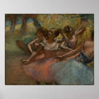 Edgar Degas - 4 Ballerinas auf der Bühne 1885-90 D Poster