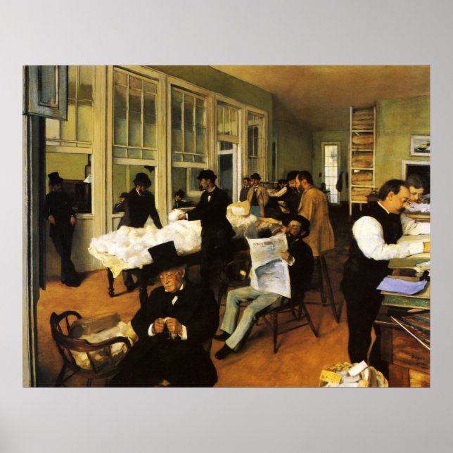Edgar Degas A Cotton Office in New Orleans Poster (Vorne)