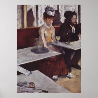 Edgar Degas - Absinthe 1876 man Woman Cafe Oil Poster