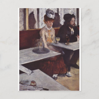 Edgar Degas - Absinthe 1876 man Woman Cafe Oil Postkarte