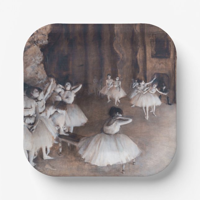 Edgar Degas - Ballett-Probe auf Bühne Pappteller (Vorderseite)