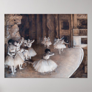 Edgar Degas - Ballett-Probe auf Bühne Poster