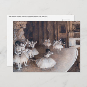 Edgar Degas - Ballett-Probe auf Bühne Postkarte
