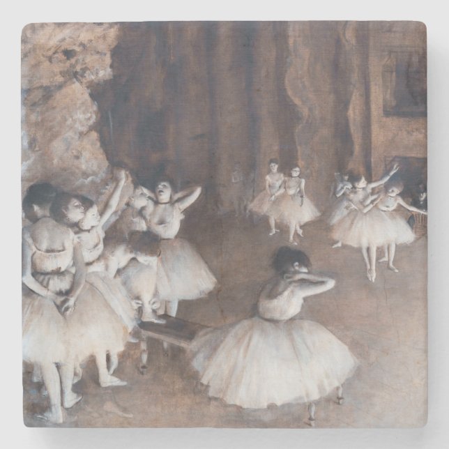 Edgar Degas - Ballett-Probe auf Bühne Steinuntersetzer (Vorderseite)