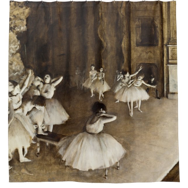 Edgar Degas - Ballett-Probe über Bühne Duschvorhang (Vorderseite)