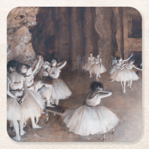 Edgar Degas - Ballettprobe auf der Bühne Rechteckiger Pappuntersetzer
