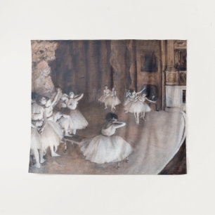 Edgar Degas - Ballettprobe auf der Bühne Wandteppich