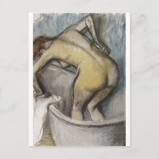 Edgar Degas - Bath Women Supporting Back 1887 Postkarte (Vorderseite)