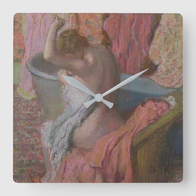 Edgar Degas | Bather Quadratische Wanduhr (Vorderseite)