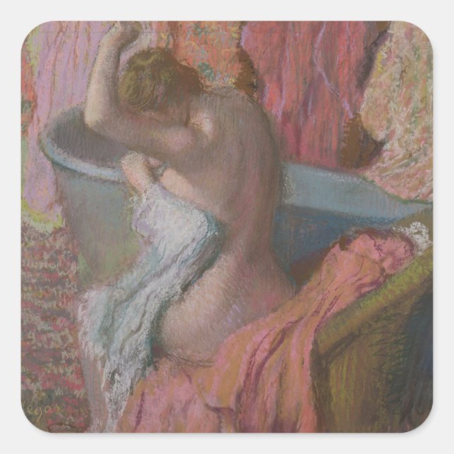 Edgar Degas | Bather Quadratischer Aufkleber (Vorderseite)