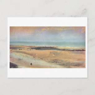 Edgar Degas - Beach @ Low Tide 1869-70 Pastellfarb Postkarte