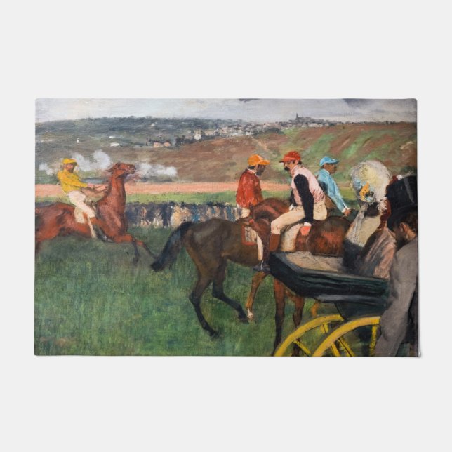 Edgar Degas - Bei den Rennen Fußmatte (Vorderseite)