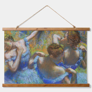 Edgar Degas - Blaue Tänzerinnen Wandteppich Mit Holzrahmen