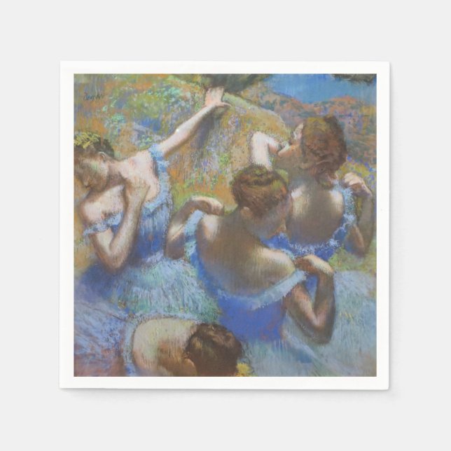 Edgar Degas Blue Ballet Dancers Classic Impression Serviette (Vorderseite)