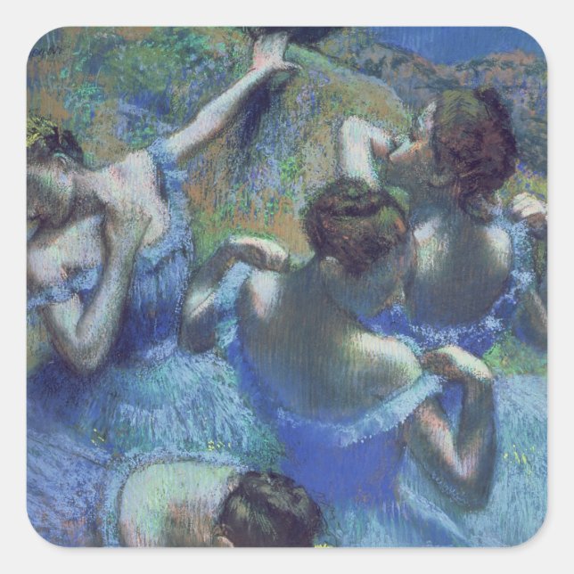 Edgar Degas | Blue Dancers, c.1899 Quadratischer Aufkleber (Vorderseite)