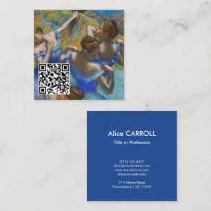 Edgar Degas - Blue Dancers - QR-Code Quadratische Visitenkarte