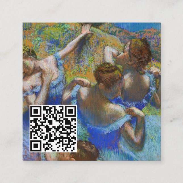 Edgar Degas - Blue Dancers - QR-Code Quadratische Visitenkarte (Vorderseite)