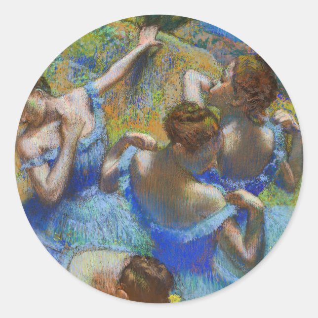 Edgar Degas - Blue Dancers Runder Aufkleber (Vorderseite)