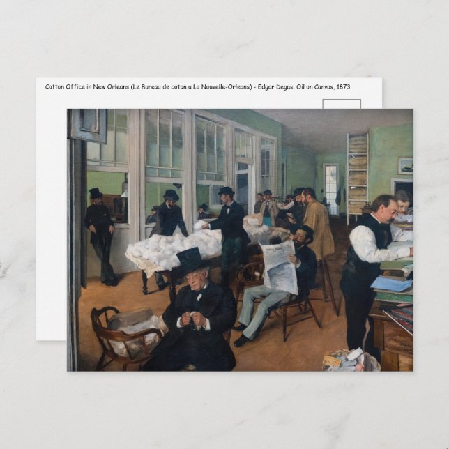Edgar Degas - Cotton Office in New Orleans Postkarte (Vorne/Hinten)