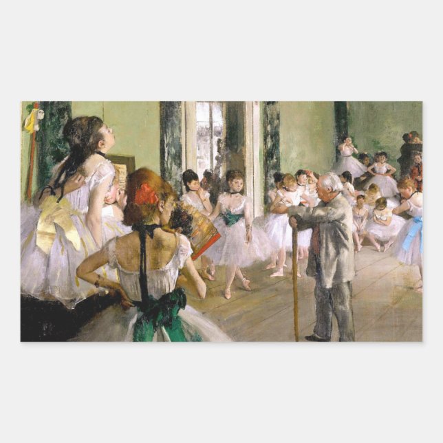 Edgar Degas Dance Class Rechteckiger Aufkleber (Vorderseite)