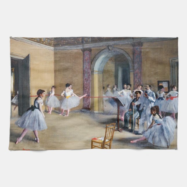 Edgar Degas - Dance Foyer, Opera rue Le Peletier Geschirrtuch (Horizontal)