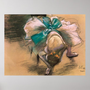 Edgar Degas Dancer bindet ihre Showribons Poster