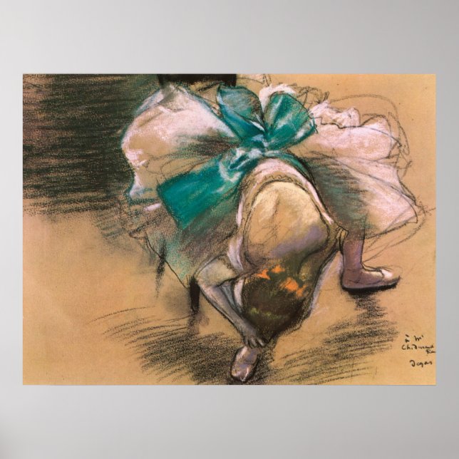 Edgar Degas Dancer bindet ihre Showribons Poster (Vorne)