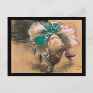 Edgar Degas Dancer bindet ihre Showribons Postkarte