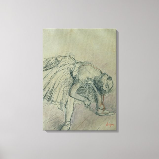 Edgar Degas | Dancer Fixing her Slipper, c.1865 Leinwanddruck (Vorderseite)