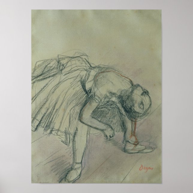 Edgar Degas | Dancer Fixing her Slipper, c.1865 Poster (Vorne)