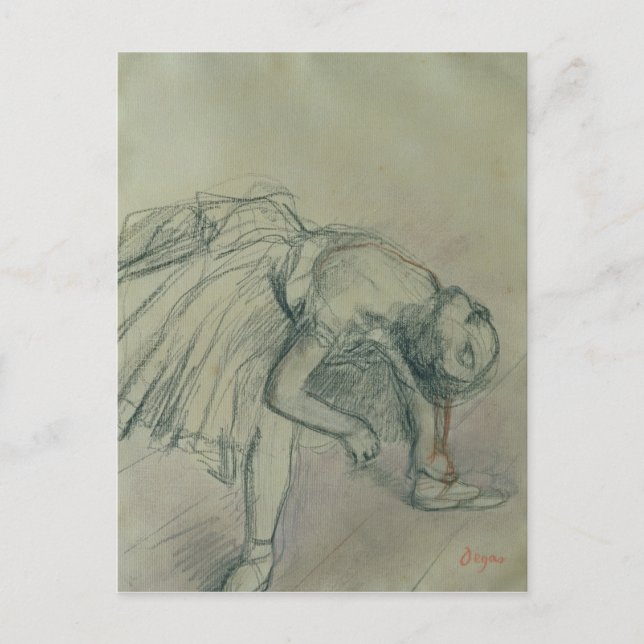 Edgar Degas | Dancer Fixing her Slipper, c.1865 Postkarte (Vorderseite)