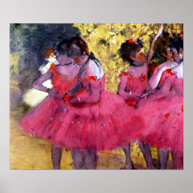 Edgar Degas Dancers in Rosa Poster (Vorne)