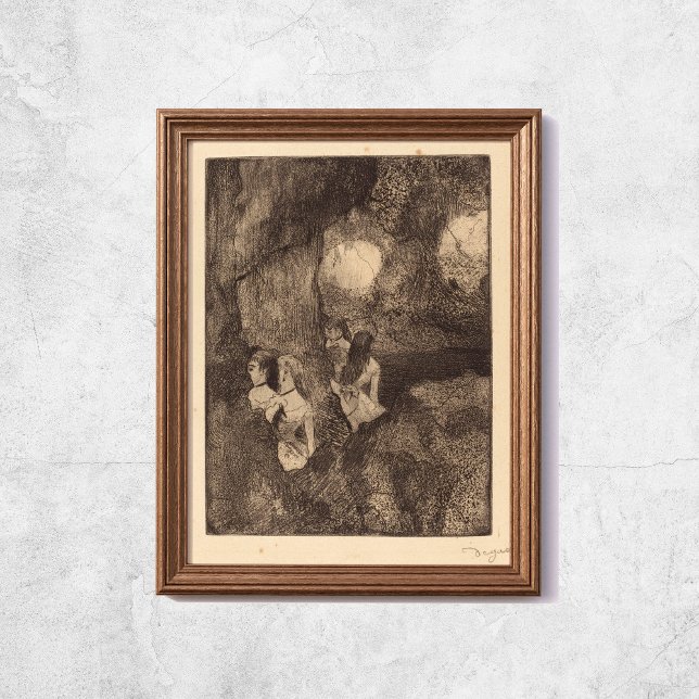 Edgar Degas Dancers in the Wings Sketch Art Poster (Edgar Degas Dancers In The Wings Sketch Art Poster
)