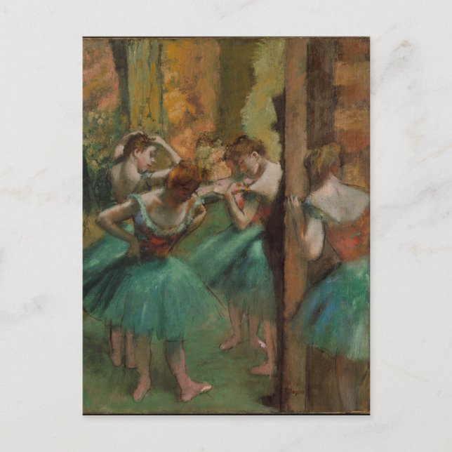 Edgar Degas Dancers Pink und Green Postkarte (Vorderseite)