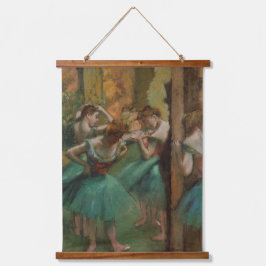 Edgar Degas Dancers Pink und Green Wandteppich Mit Holzrahmen