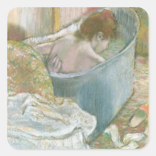 Edgar Degas Das Bad Quadratischer Aufkleber