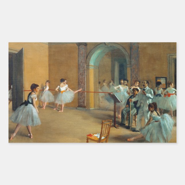 Edgar Degas Das Tanzfoyer der Oper Rechteckiger Aufkleber (Vorderseite)