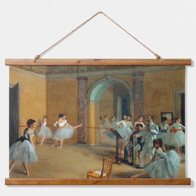 Edgar Degas Das Tanzfoyer der Oper Wandteppich Mit Holzrahmen (Vorne)