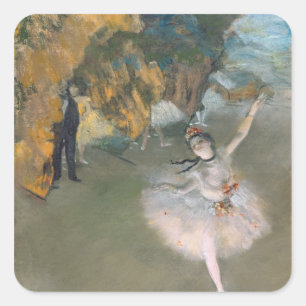 Edgar Degas   Der Star oder Tänzer auf der Bühne Quadratischer Aufkleber