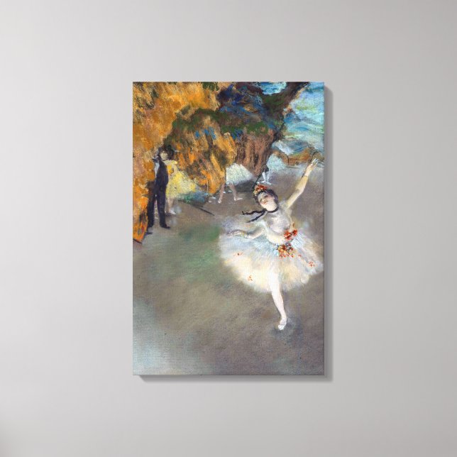 Edgar Degas - Der Star / Tänzer auf der Bühne Leinwanddruck (Vorderseite)