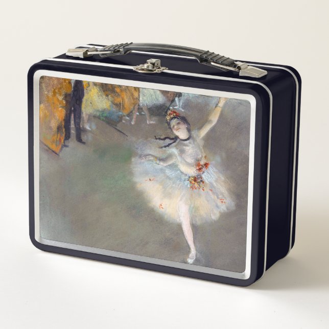 Edgar Degas - Der Star / Tänzer auf der Bühne Metall Brotdose (Vorderseite)