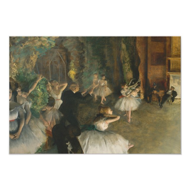 Edgar Degas - Die Probe des Balletts auf der Bühne Fotodruck (Vorne)