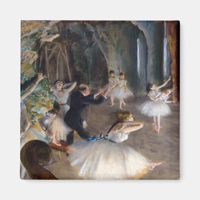 Edgar Degas - Die Probe des Balletts auf der Bühne Magnet (Vorne)